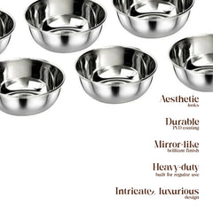 Stainless Steel Katori or Bowl (Set 6 Pcs)
