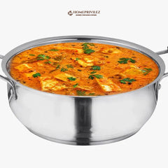 Stainless Steel Kadhai with capsulated induction bottom (Bakelite handle) with SS Lid