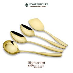 "Matiz" PVD Gold-Stainless Steel Serving Spoon (Set of 4 pcs)