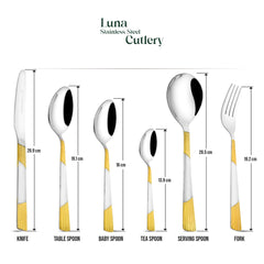 Luna Cutlery with Wooden Stand (Set of 24 pcs)