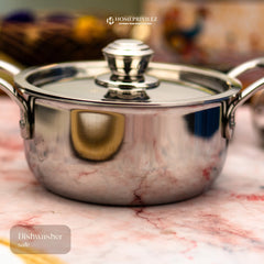 Stainless Steel Triply Stock Pot/Biryani Pot with SS Lid