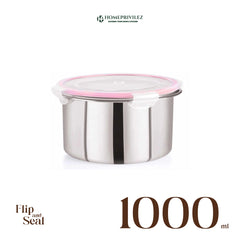"Flip & Seal" Stainless Steel Airtight Storage Container
