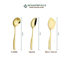 "Matiz" PVD Gold-Stainless Steel Serving Spoon (Set of 4 pcs)