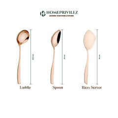 "Athens" Rose Gold-Stainless Steel Serving Spoon (Set of 4pcs)