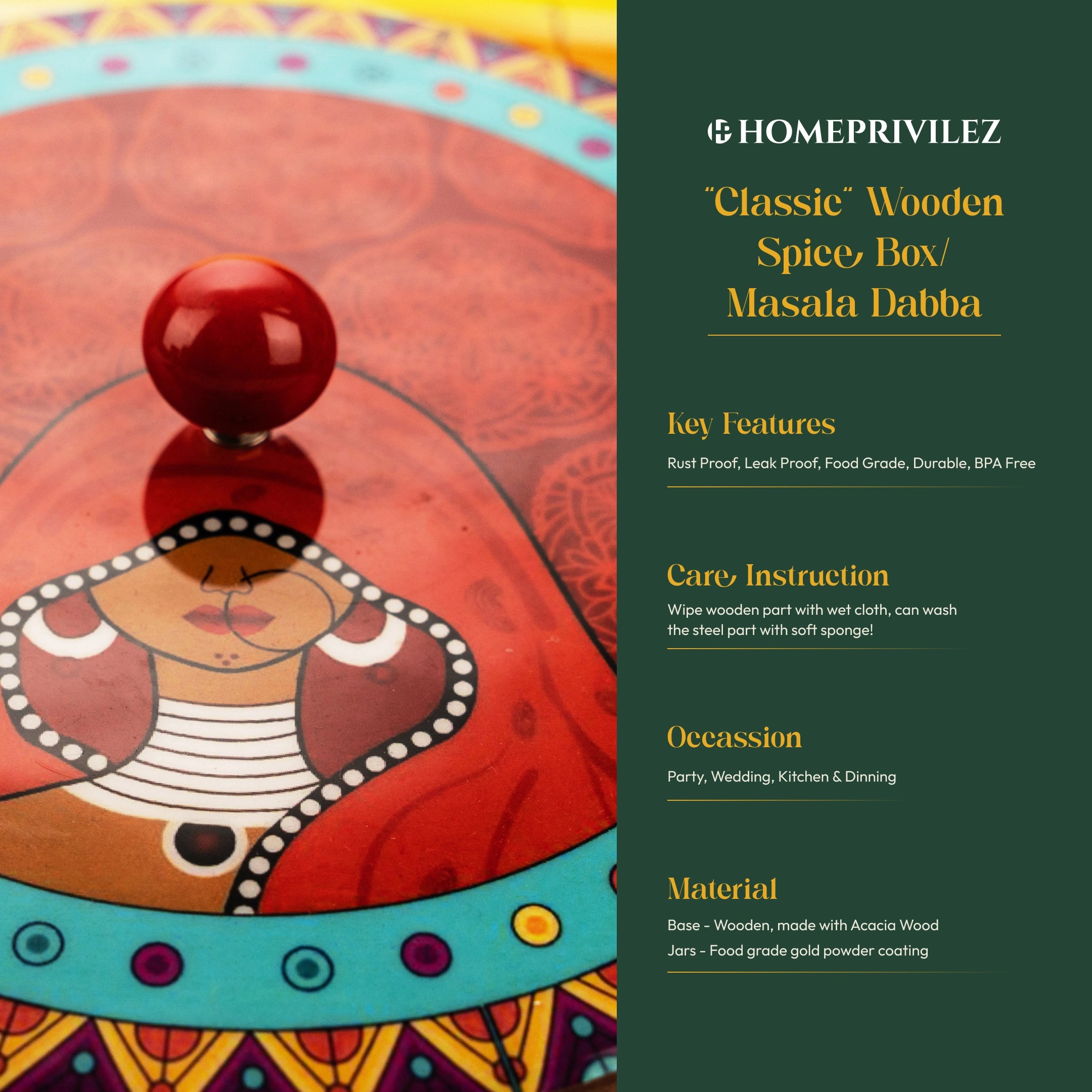 Classic Designed Masala Box - More Features