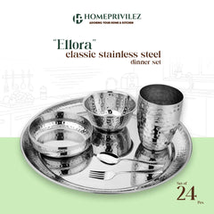 Ellora Classic Stainless Steel Dinner Set
