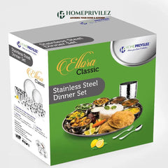 Ellora Classic Stainless Steel Dinner Set