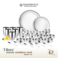 Ellora Classic Stainless Steel Dinner Set
