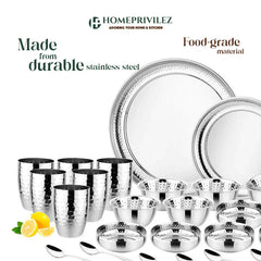 Ellora Classic Stainless Steel Dinner Set