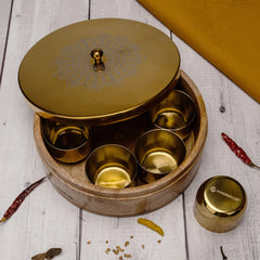 Golden Masala Box - Golden Jars