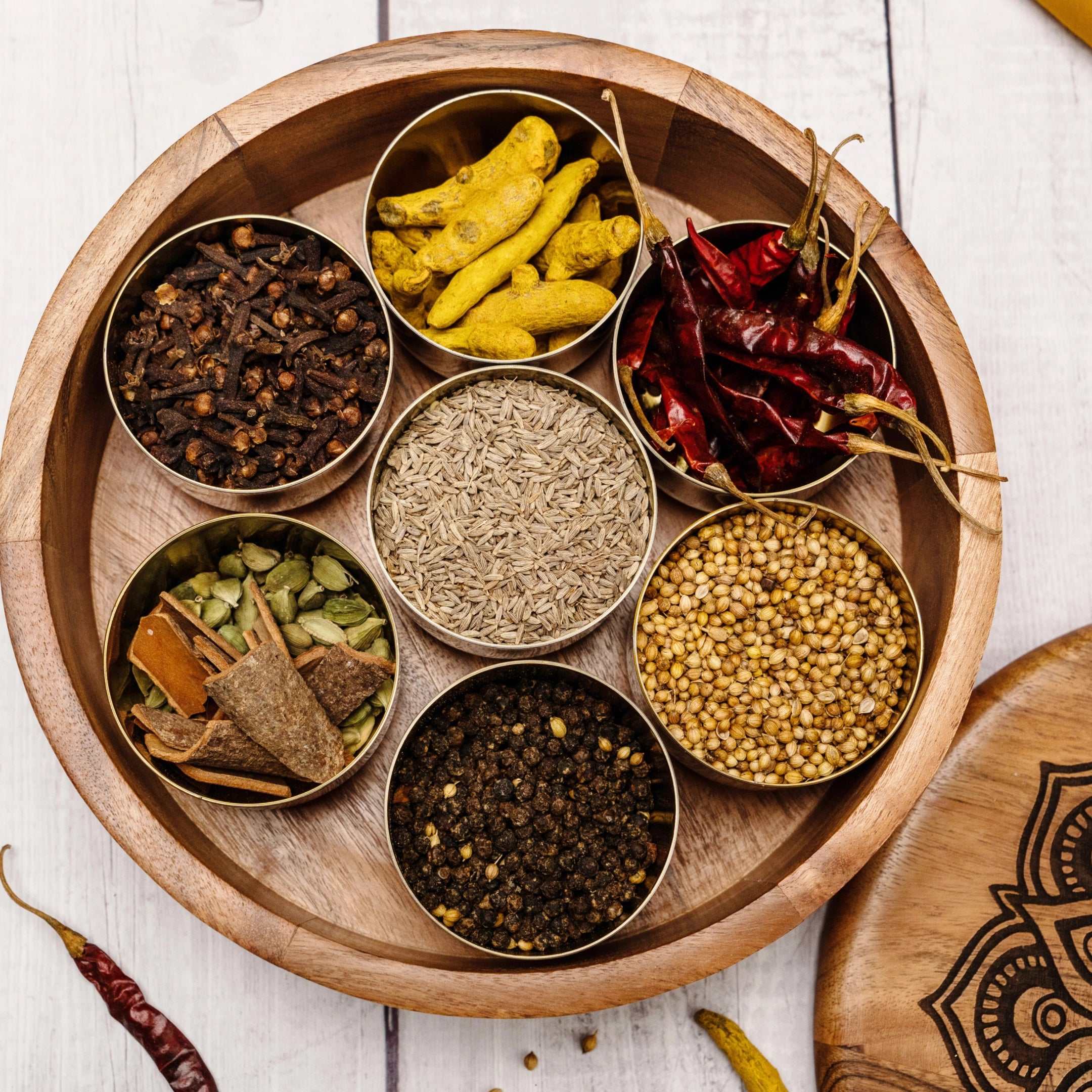 Masala Box - Spice Jars - Top View