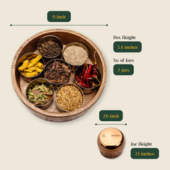 Ramya Wooden Masala Box - Rose Gold