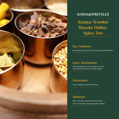 Ramya Wooden Masala Box - Rose Gold