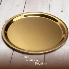 “Regal” Stainless Steel Thali Set/Dinner Set - Gold