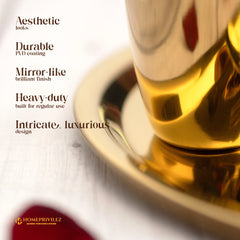 “Regal” Stainless Steel Thali Set/Dinner Set - Gold