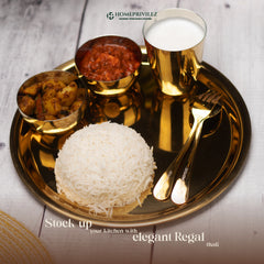 “Regal” Stainless Steel Thali Set/Dinner Set - Gold