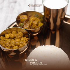 “Regal” Stainless Steel Thali Set/Dinner Set - Rose Gold