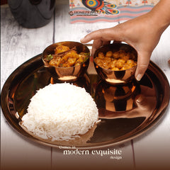 “Regal” Stainless Steel Thali Set/Dinner Set - Rose Gold