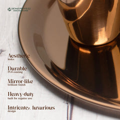 “Regal” Stainless Steel Thali Set/Dinner Set - Rose Gold