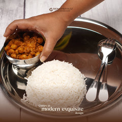 “Regal” Stainless Steel Thali Set/Dinner Set - Silver