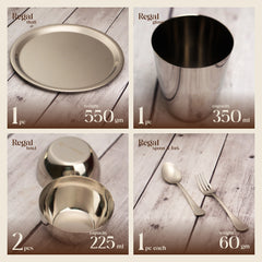 “Regal” Stainless Steel Thali Set/Dinner Set - Silver