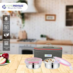 “Steel-Fresh” Stainless Steel Air Tight and Leak Proof Lunchbox -250MLX 2pcs -ECO(Set of 2)