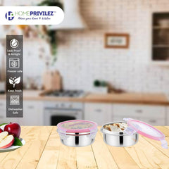 “Steel-Fresh” Stainless Steel Air Tight and Leak Proof Lunchbox -250MLX 2pcs -ECO(Set of 2)