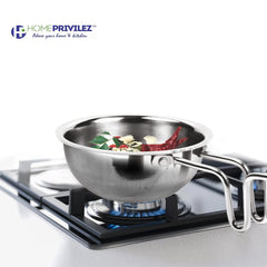 Stainless Steel Tadka Pan with Riveted handle