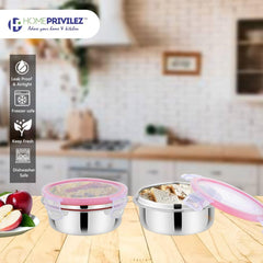 “Steel-Fresh” Stainless Steel Air Tight and Leak Proof Lunchbox -250MLX 2pcs -ECO(Set of 2)