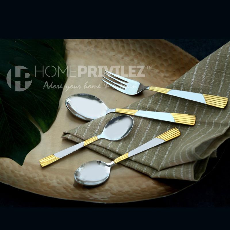 Luna Cutlery with Wooden Stand -24 pcs