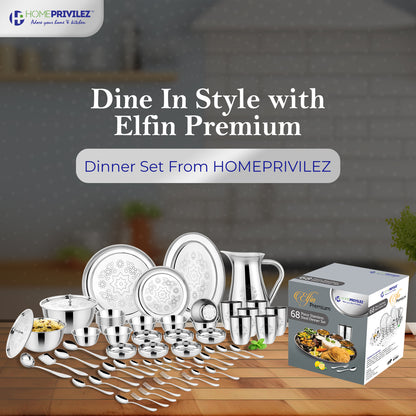 Elfin premium Dinner Set (68pcs) with Mandala design