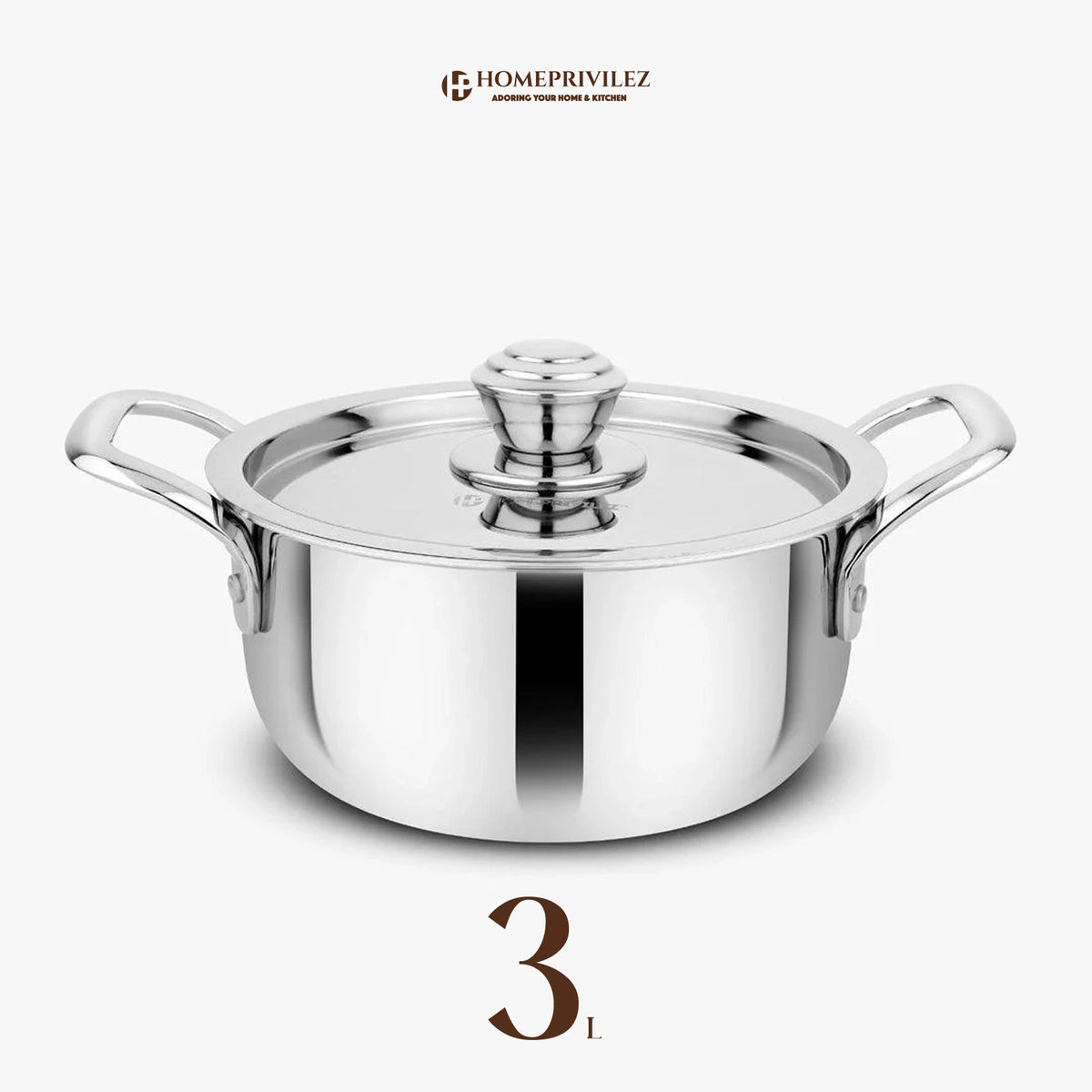 Stainless Steel Triply Stock Pot/Biryani Pot with SS Lid