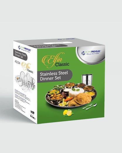 Elfin Classic Stainless Steel Dinner Set (42pcs)
