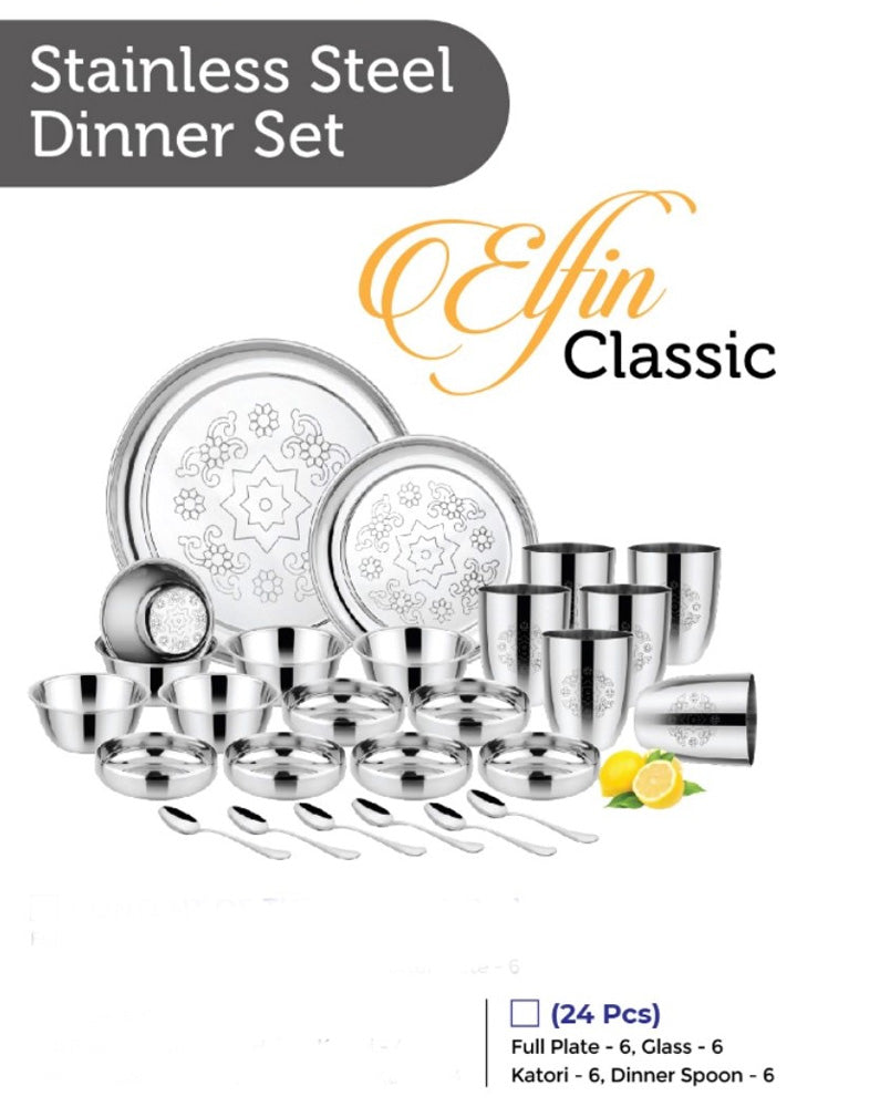 Elfin Classic Stainless Steel Dinner Set (set of 42pcs/24 pcs)
