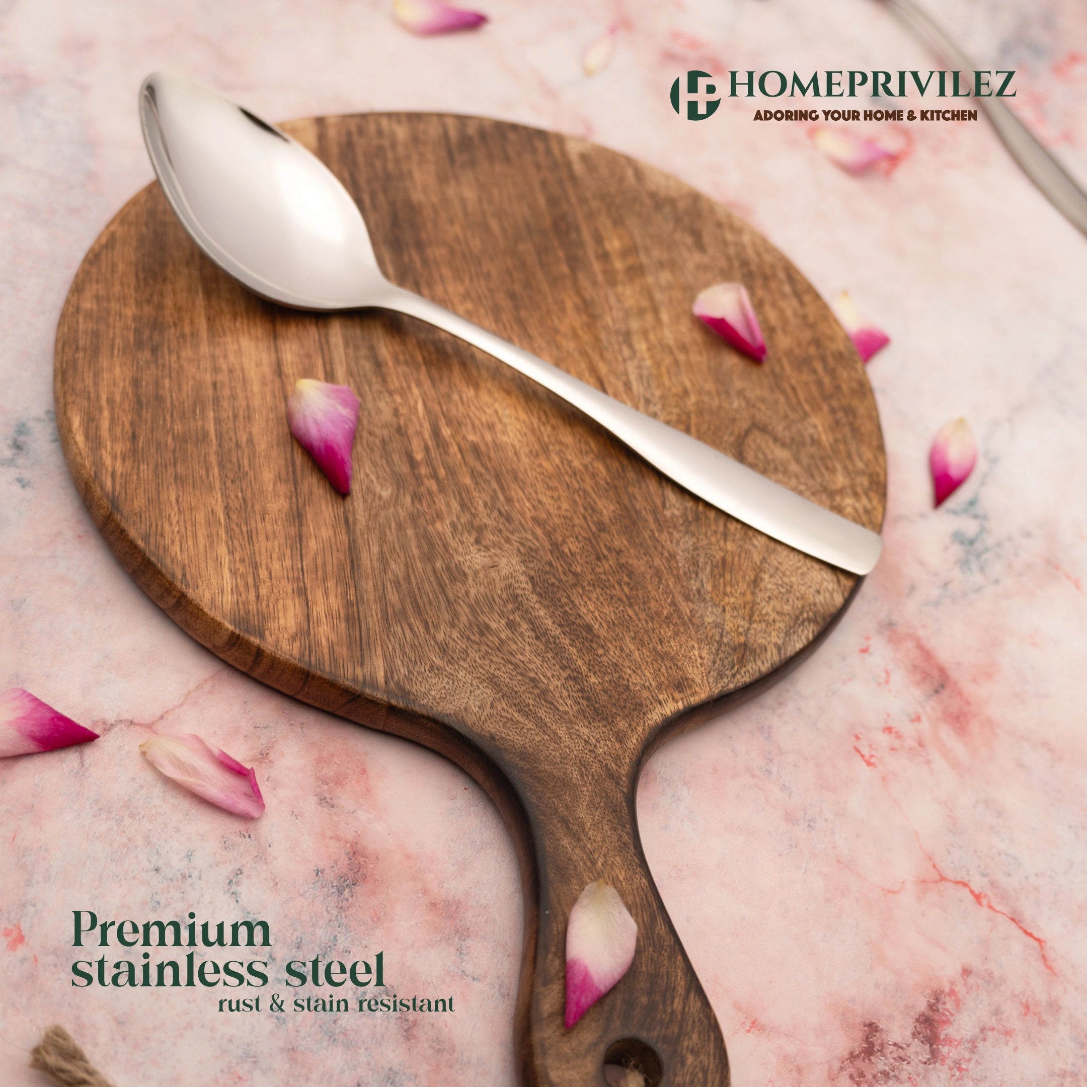 "Safari" Stainless Steel Serving Spoon(Set of 4 pcs)