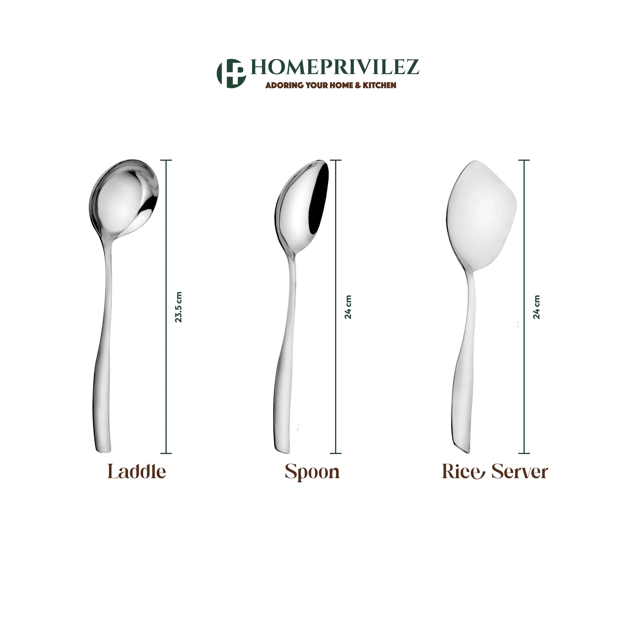 "Safari" Stainless Steel Serving Spoon(Set of 4 pcs)