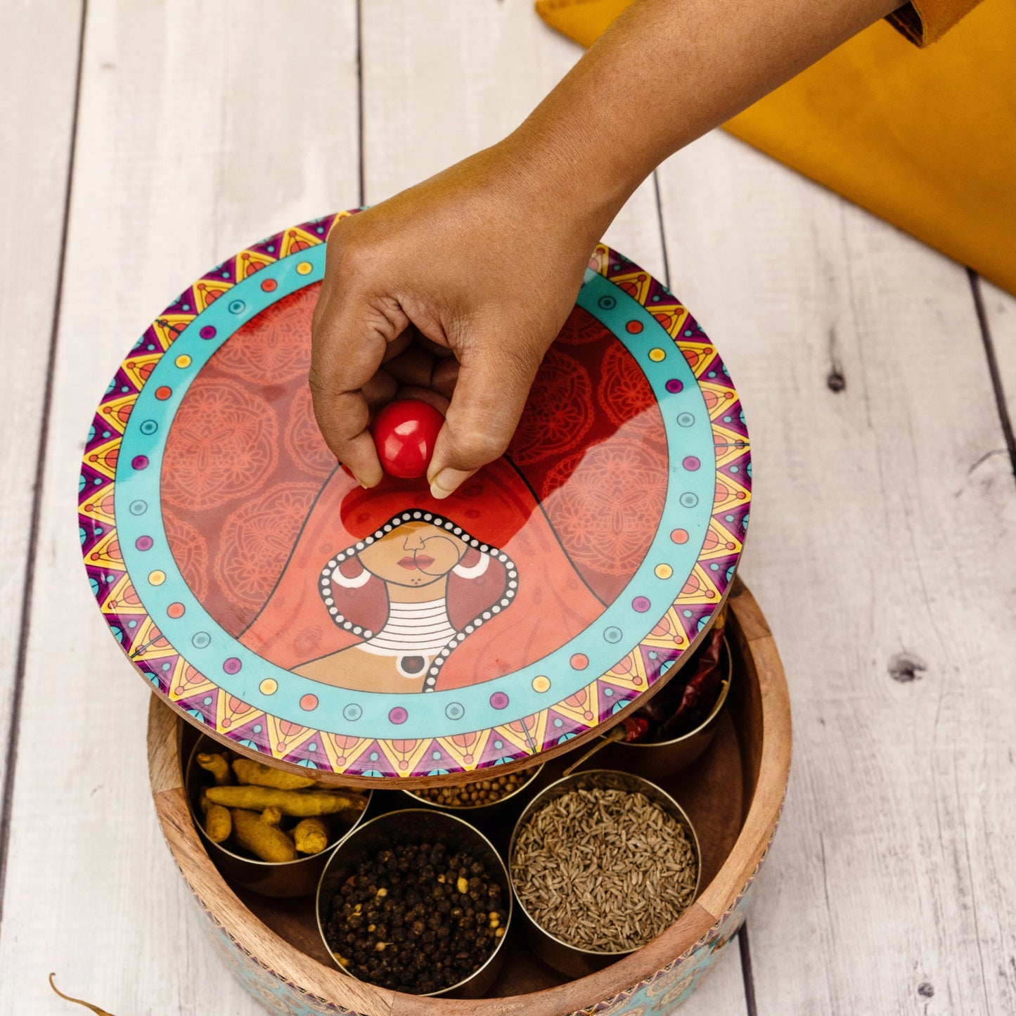 Classic Designed Masala Box - Hand Model