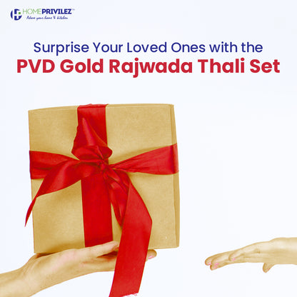 Rajwada Steel Thali Set 8 Pcs- GOLD