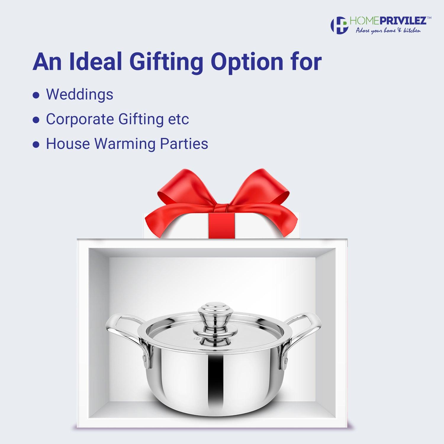 Stainless Steel Triply Stock Pot/Biryani Pot with SS Lid