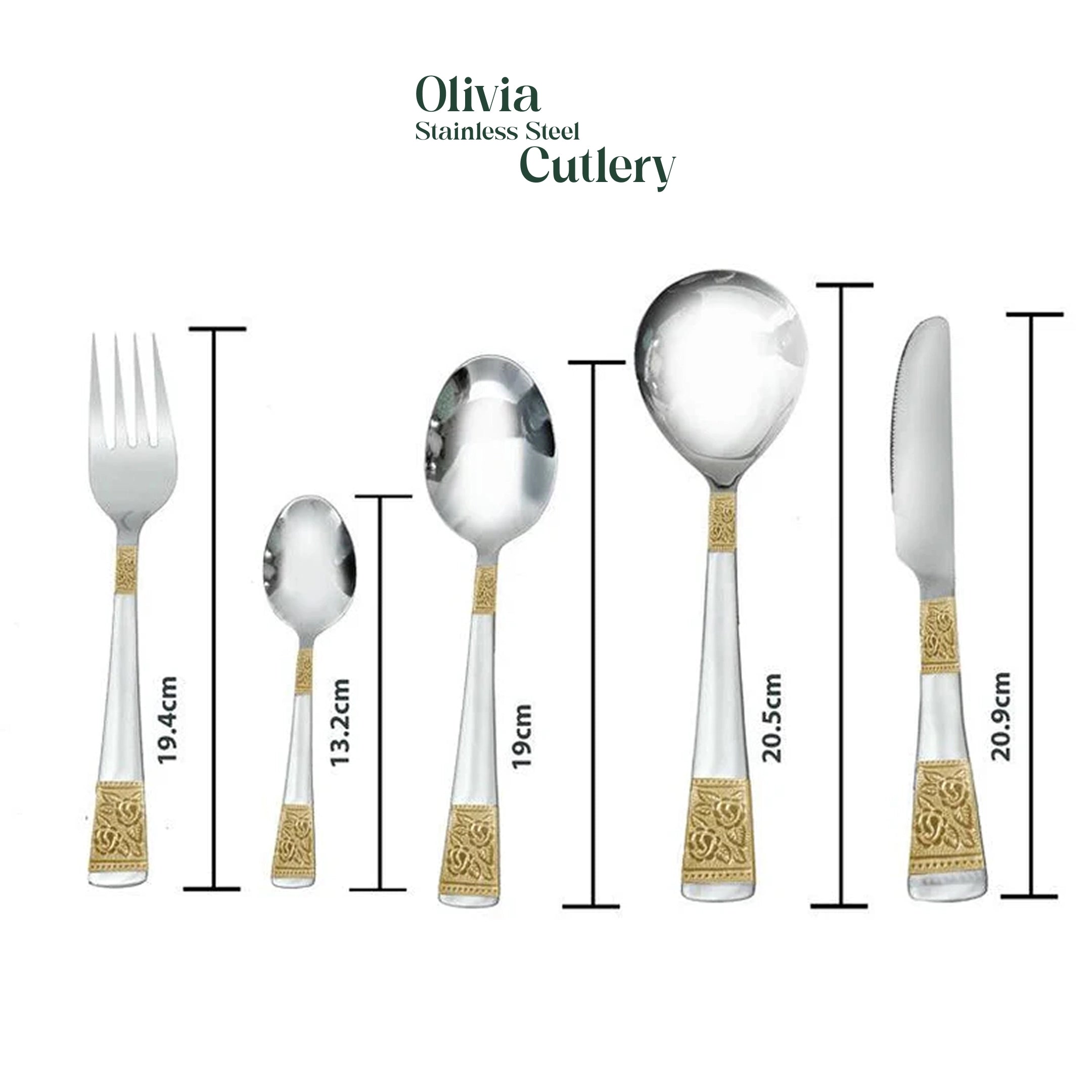 "Olivia" Stainless Steel Cutlery