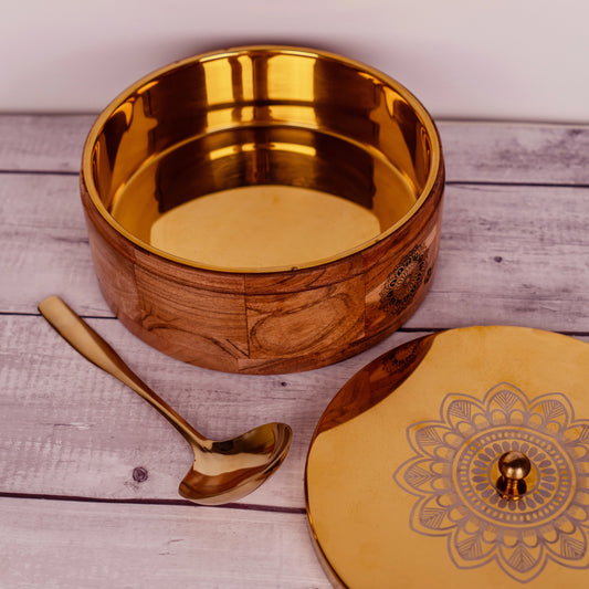 Wooden Casserole - Kanak - with Serving Spoon