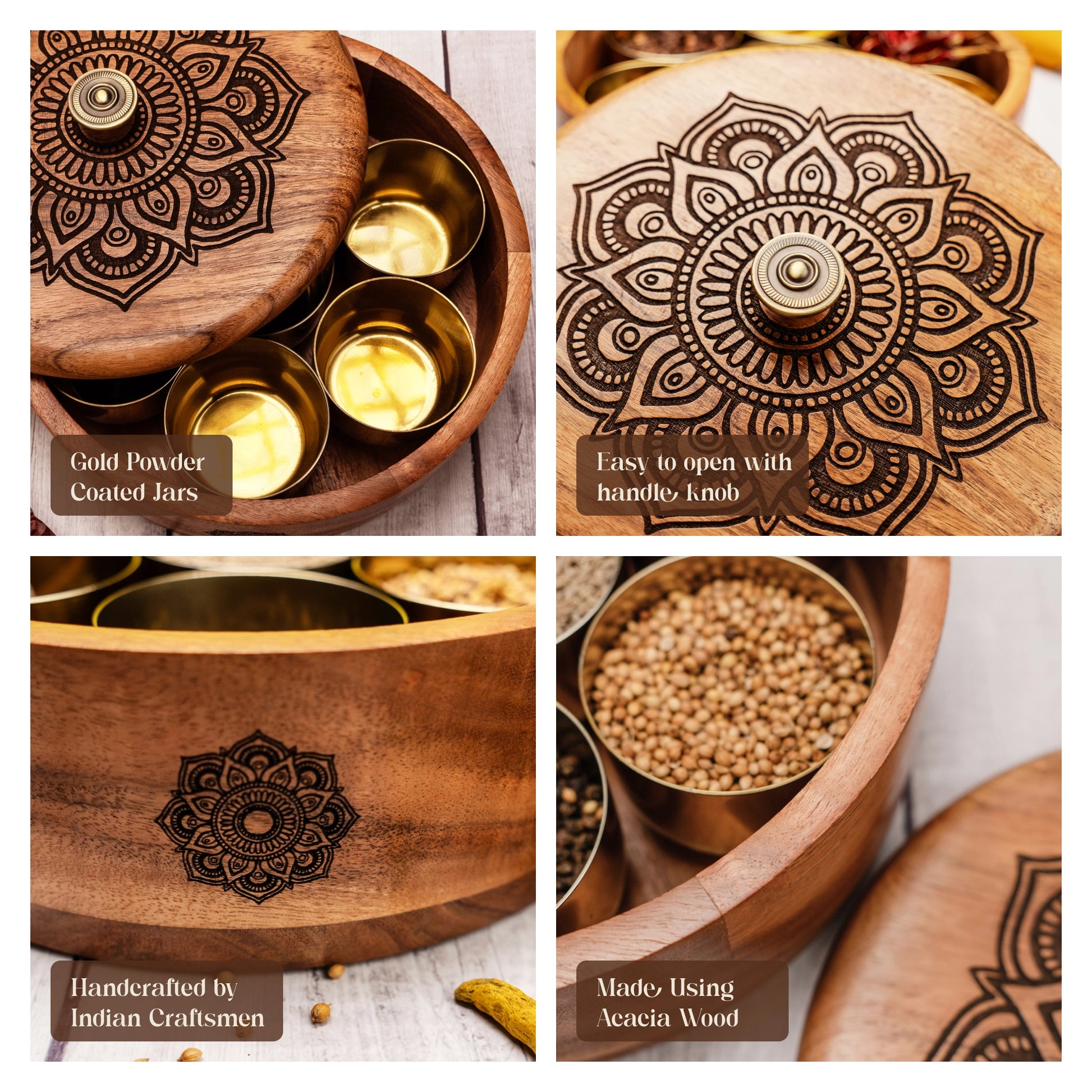 Wooden Masala Box - Features