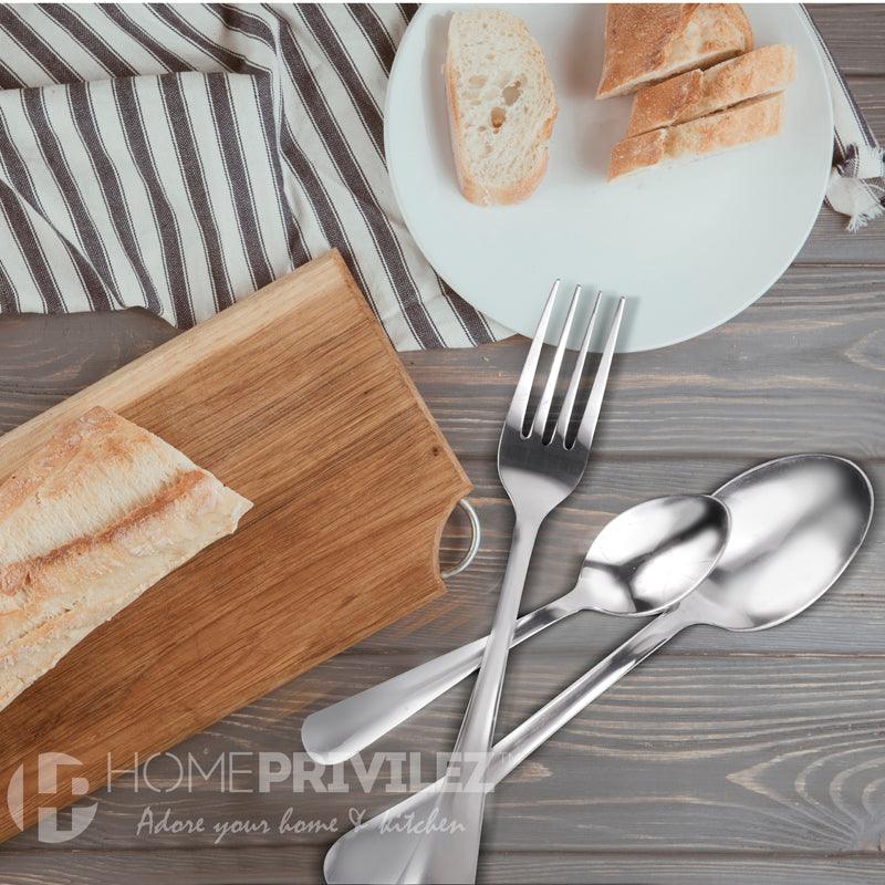 Tulip Cutlery - Stainless Steel 24pcs Cutlery in Stainless Steel stand with wooden base