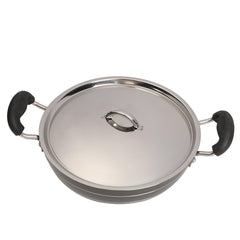 Non-Stick Induction Kadhai (5-layer granite coating) with SS Lid