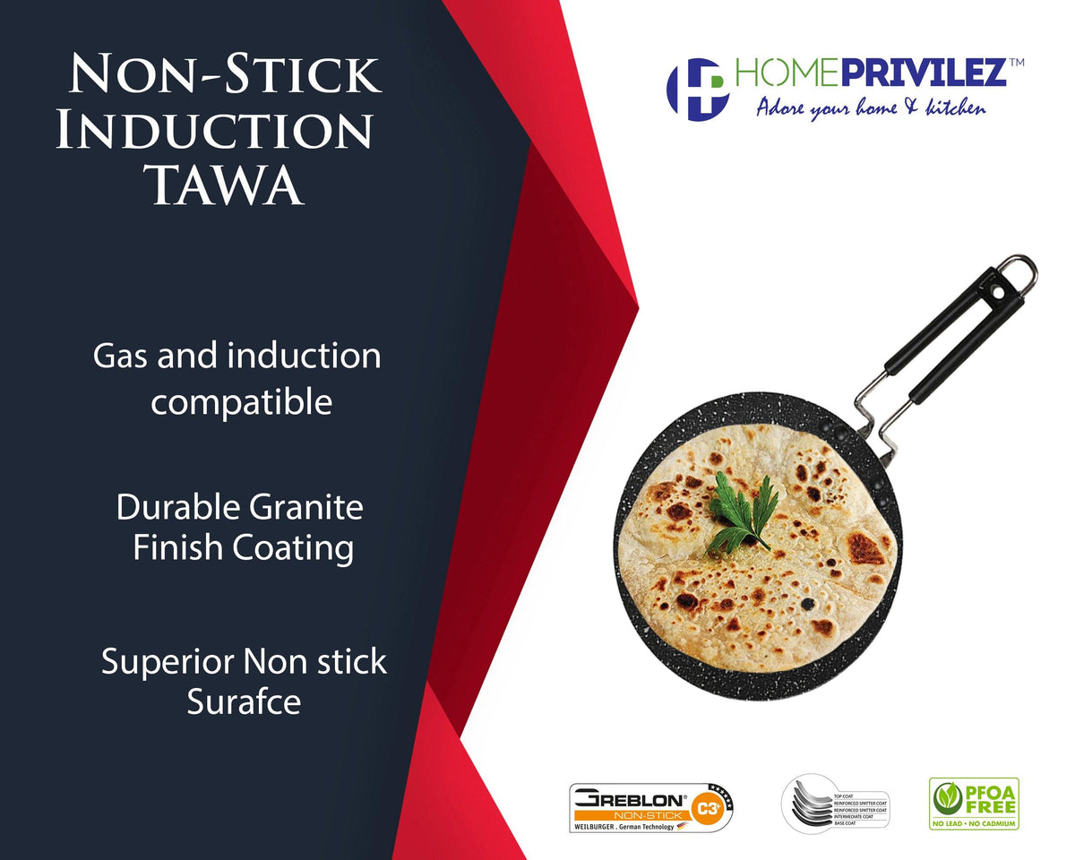 Induction Cooked Roti Non-Stick Induction (5-layer Granite coating) ROTI TAWA – Homeprivilez