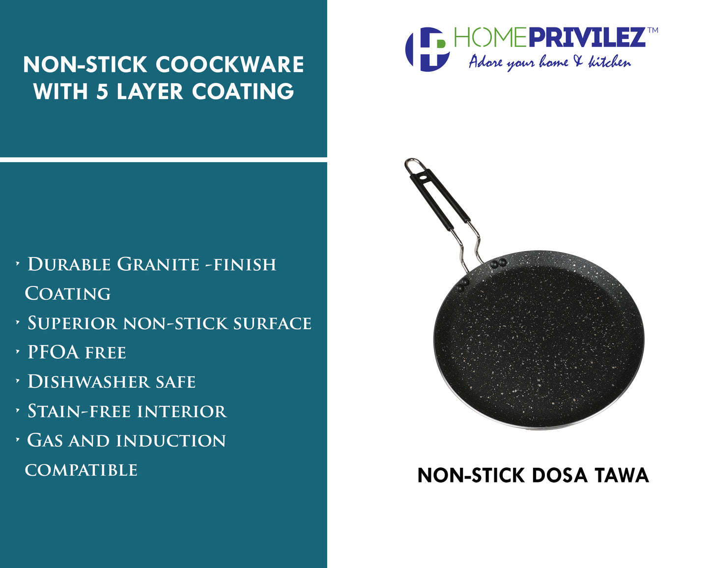 Non-Stick Induction (5-Layer Granite coated) DOSA TAWA