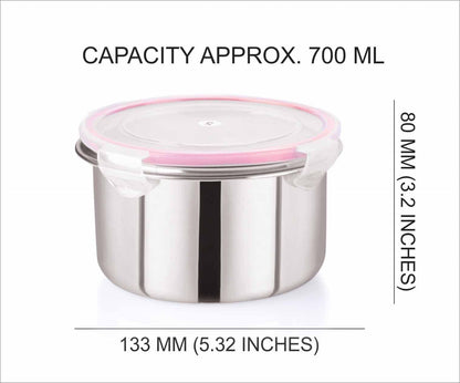 “Flip & Seal “ Stainless Steel Air Tight Storage Container- Set of 3(150mL,350mL,700mL)