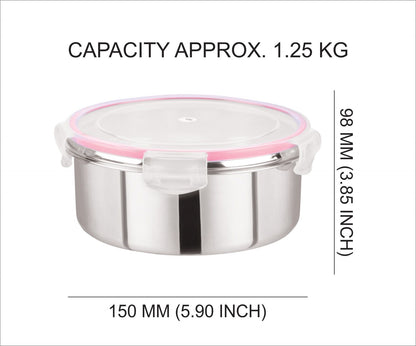 "Flip & Seal" Stainless Steel Airtight Flat Storage Container ( 700mL,1000ml & 1250mL)