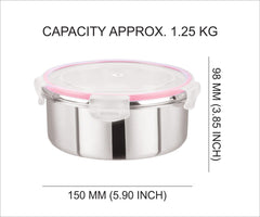 "Flip & Seal" Stainless Steel Airtight Flat Storage Container ( 700mL,1000ml & 1250mL)